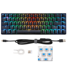 (Brown Switch) Wireless 2.4G Mechanical Keyboard 68 Keys RGB Backlight Blue Switch