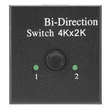 (Black) Bidirektionaler HDMI-Switch 1 auf 2 Adapter Schwarz