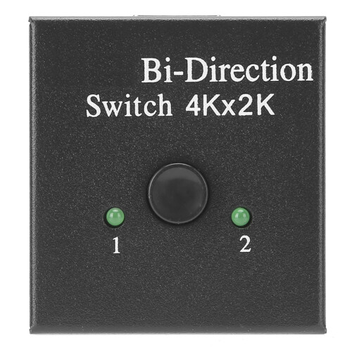 (Black) Bidirektionaler HDMI-Switch 1 auf 2 Adapter Schwarz