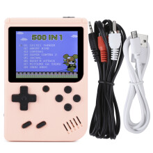 (bleu 800 en un simple) Retro Game Console Handheld 400-in-1 Nostalgic Mini Device Pink