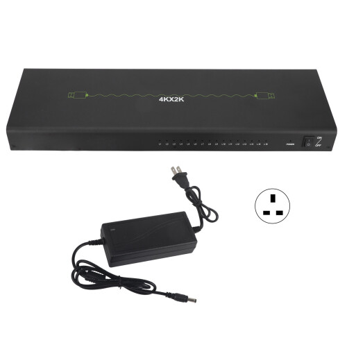 (US Plug) HDMI Splitter 4K 1 in 16 Out Stable Reliable Practical