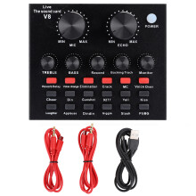 v8 ABS Black Bluetooth Volume Control Sound Card for Phone Computer
