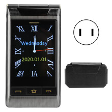(Gris NOUS) G10-1 Flip 2.6 Inch MP3 4G Phone Double Card 100-240V