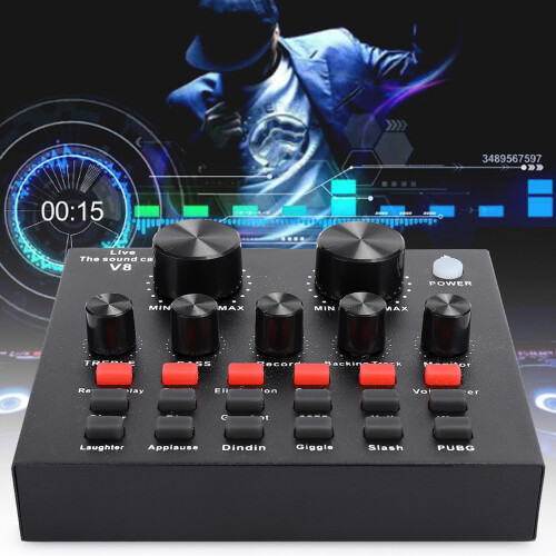 v8 ABS Black Bluetooth Volume Control Sound Card for Phone Computer 1