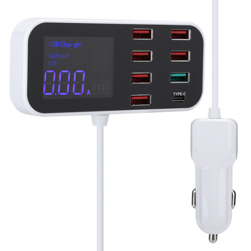 8-Port USB Schnellladestation mit Digitalanzeige 1