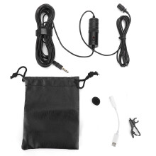 (Microphone+Adapter for IOS) Mini-Kragenclip-Mikrofon Karaoke mit Akku für Handy PC