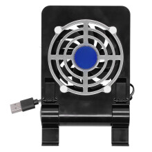 (Black) 3-in-1 Aluminium Tabletständer mit Rutschschutz und Lüfter (Schwarz)