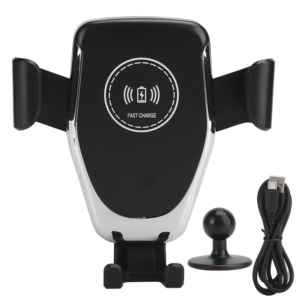 () Abs 360 Rotation Car Bracket Wireless Charger Quick Charge Black/Silver 609610632825