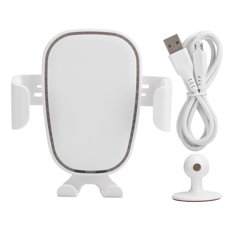 (White) Car Wireless Charger 360 Rotation Bracket High Efficiency White 609610632658