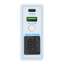 (US Plug with UK Adapter) USB C Wall Charger PD QC 3.0 2 Port Fast Charger AC100-240V Display