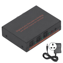 (UK Plug) 3x1 Glasfaser-Audio-Decoder SPDIF/AV/RCA UK