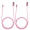 (Pink) 2x TPE Aluminium USB-C-Kabel mit LED Pink 1