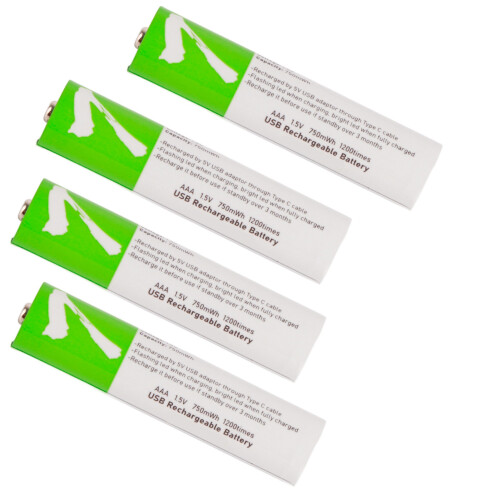 4Pcs USB AAA Rechargeable Battery 750mAh with Charging Cable 2