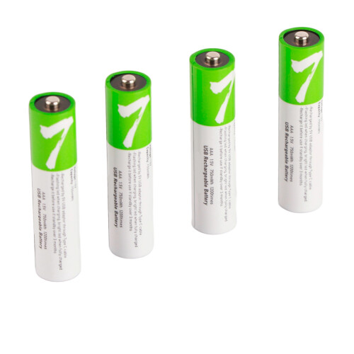 4Pcs USB AAA Rechargeable Battery 750mAh with Charging Cable 1