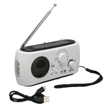 (White) Solar-Kurbelradio mit Taschenlampe Outdoor Camping Weiß