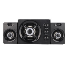 (New Black) 2.1 USB-Lautsprecher Stereo Subwoofer mit RGB LED für PC