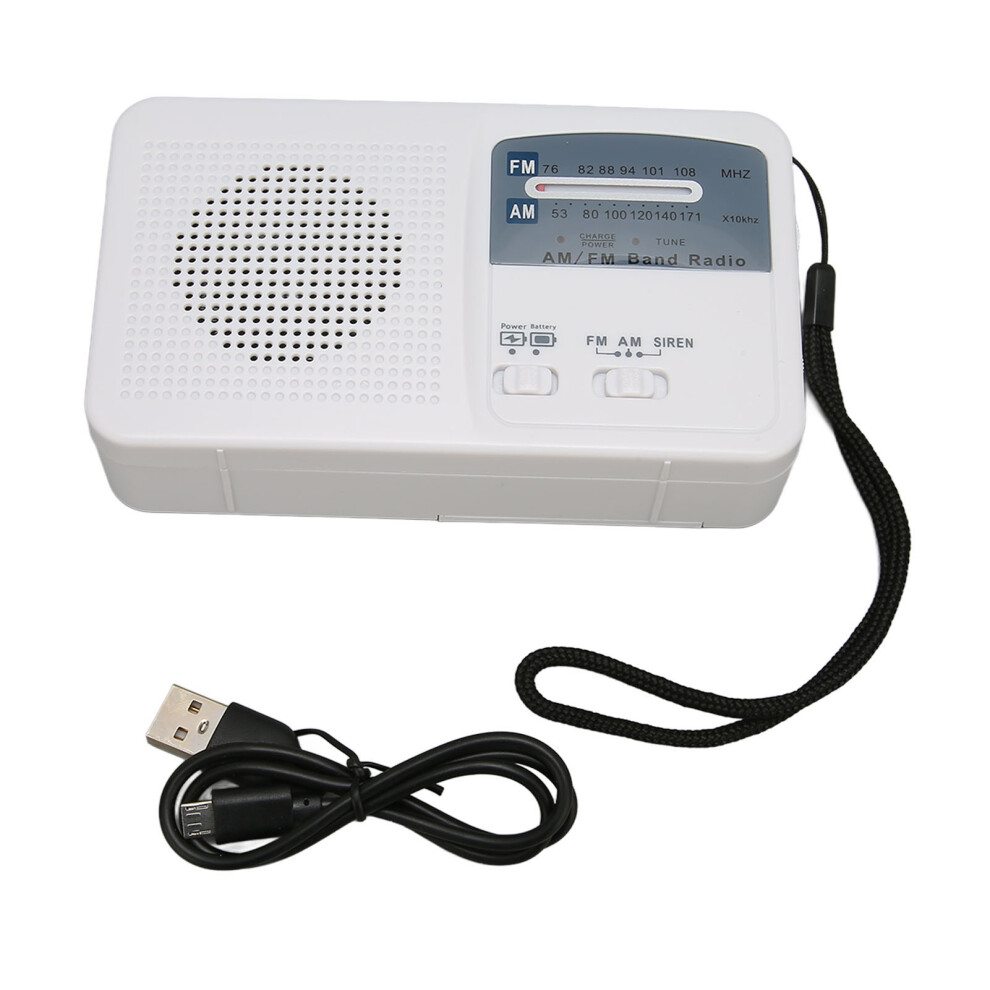 (White) Solar Hand Crank Radio with LED Flashlight Portable Emergency White-image-OPC-PKVBNRQ-NEW