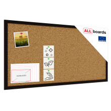 Cork Noticeboard 80x40 cm in BLACK Wooden Frame