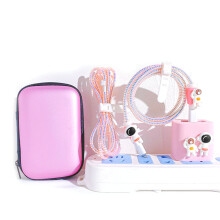 (4 Piece Set (Pink)) Astronaut Silikon-Ladegeräteschutz 18W 20W 6-teilig Pink