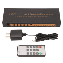 (US Plug) HDR HD Multimedia Switcher 4K 60Hz UHD ARC Auto Switch 4x1 Splitter