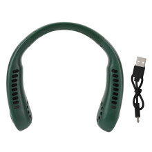 (Green) Neck Fan 3 Speed Rechargeable Bladeless Cooling Fan Green