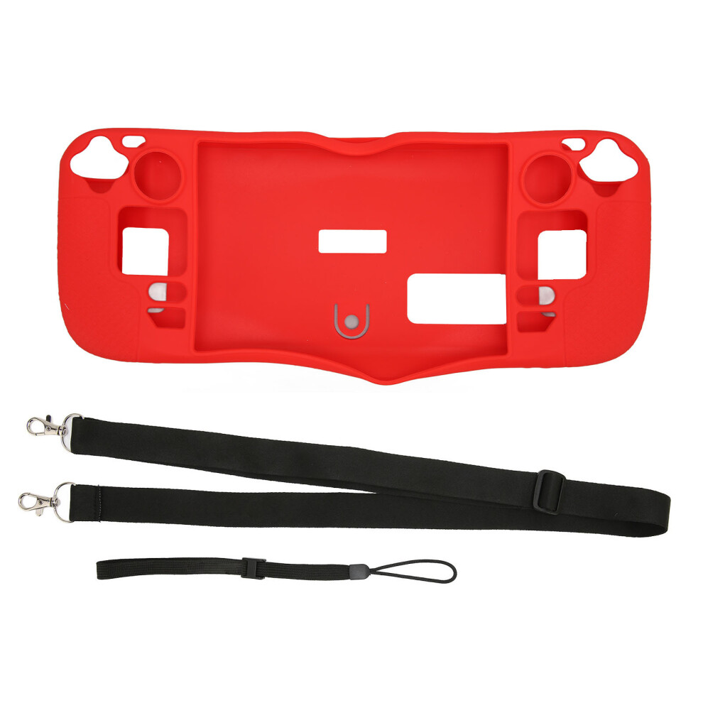 (Red) Silicone Protective Case With Lanyard For Steam Deck Red 609610569947