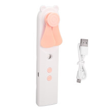 (Pink) Handhaltener Nebelventilator 2 Stufen Akku Tragbar Rosa