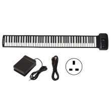 (EU Plug) Roll Up Piano 88 Keys Bluetooth MIDI External Tone 100-240V UK Plug