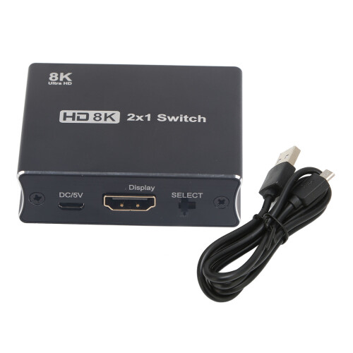 HD 48Gbps 8K 60Hz 2-in-1 HDMI Switch for HDTV Projector Computer