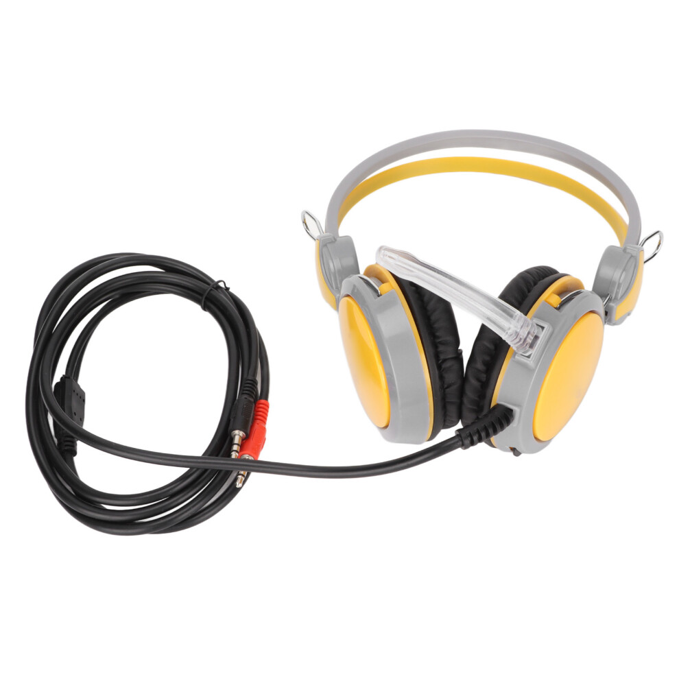 () Gaming Headset Noise Cancelling Stereo Wired With Mic Blue/Yellow 609610579885