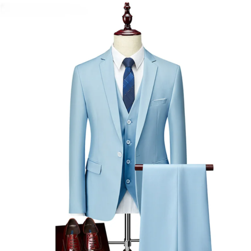 （M）Men's 3 Pieces Wedding Blazer Vests Pants Set