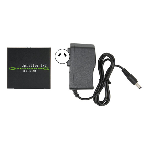 (EU Plug) HD-Multimedia-Splitter, 1-zu-2, 4K 30Hz, Aluminium