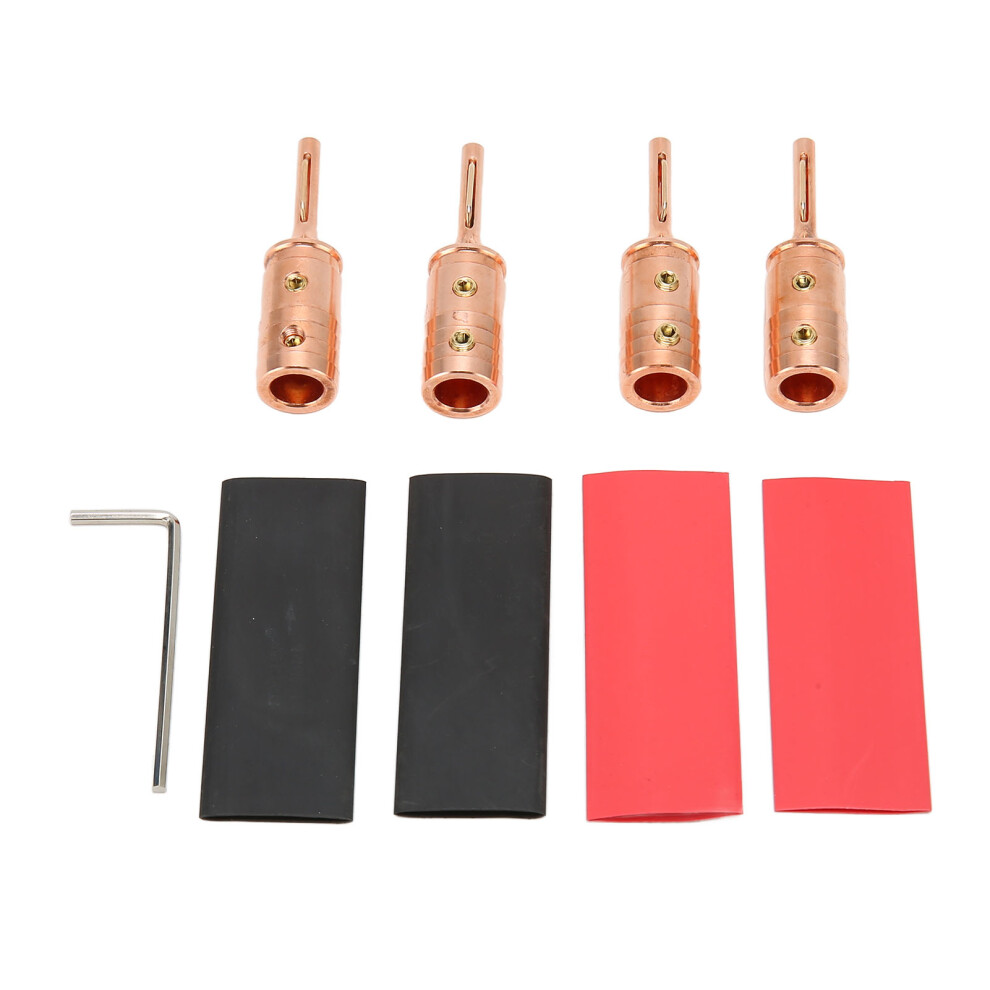 4Pcs Speaker Banana Plugs Pure Copper Male Connector For Home Theater 609610552260