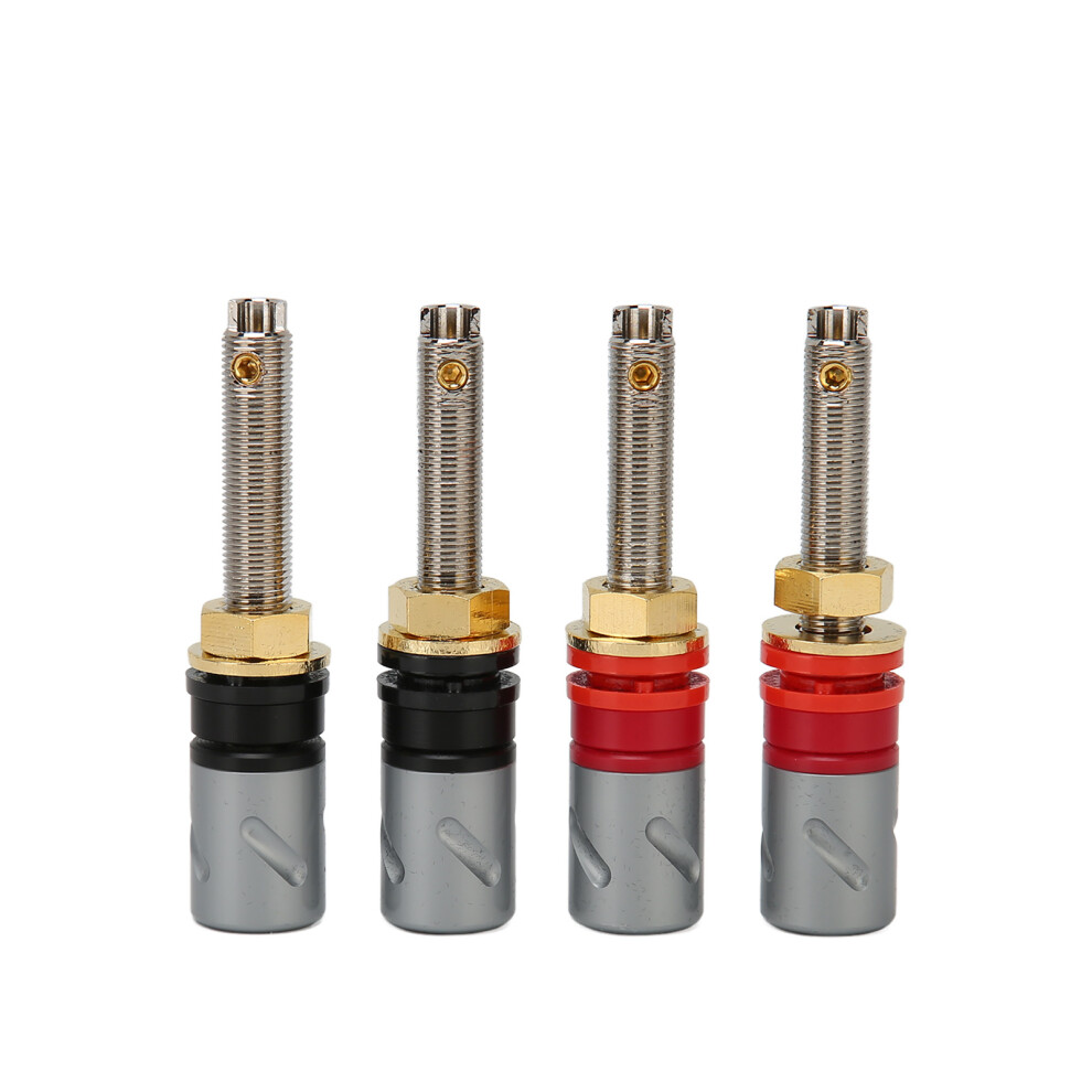 4 Pcs Pure Copper Banana Plug Connector 4Mm Rhodium Plating 609610552666