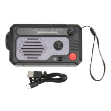 Handkurbel-Wetterradio NOAA AM FM BT USB-C Solar