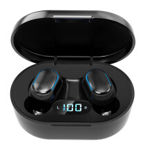 (Black) BT-Kopfhörer Mini HiFi Stereo Sport LED-Anzeige