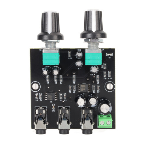 2 Channel Mixer Board 1 Output Headphone Amp DC 5-12V