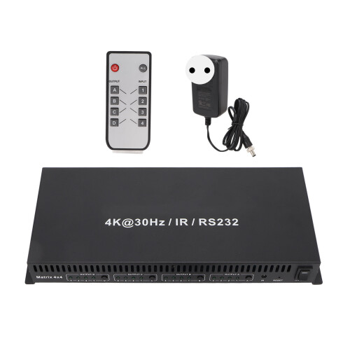 (EU Plug) HD-Matrixschalter 4x4, 4K30Hz, RS232-Splitter