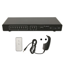 (UK Plug) 2-in-8-Aus HD-Splitter 4K 60Hz Fernbedienung EU-Stecker