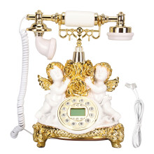(MS‑8334C, Silver) Retro Landline Phone LCD Vintage Push Button Gold MS-8334B