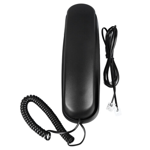 (White) Kabelgebundenes Festnetztelefon mit Wandhalterung