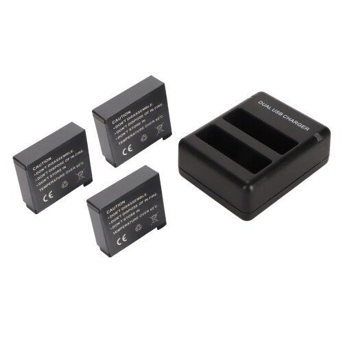 Dual-USB-Kamera-Ladegerät mit 3x 1600mAh-Akkus 2