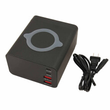 (EU Plug) 110W 4-Port USB-Ladestation, PD 65W, Schnellladen & Wireless