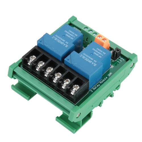 2 Channel 30A 24V Relay Module Opto Coupler Isolation Low High Trigger 1
