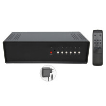 (EU Plug) Dual Channel Speaker Switcher 4 in 2 out 500W 100-240V EU Plug