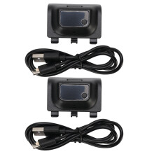 (2 Pack Black 5V 500mA) Rechargeable Battery Pack 1400mAh LED Fast Charge 2 Pack Black 5V