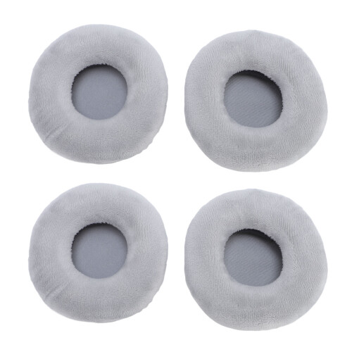 (Black) 4Pcs 85mm Velvet Sponge Ear Pads Replacement Gray