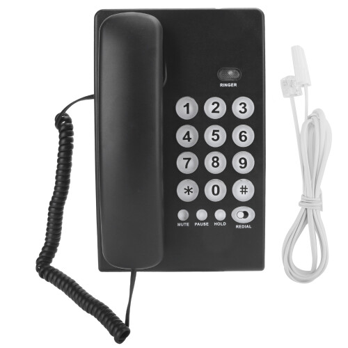 KXT504 Tragbares Festnetztelefon mit Stummschaltung, Schwarz