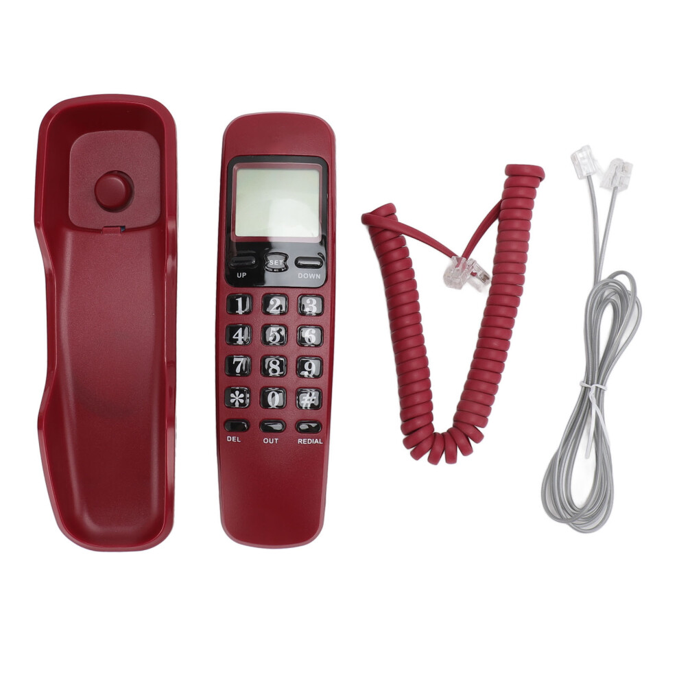Wall Corded Telephone Caller Id Call Back Landline Phone Red 609610517795
