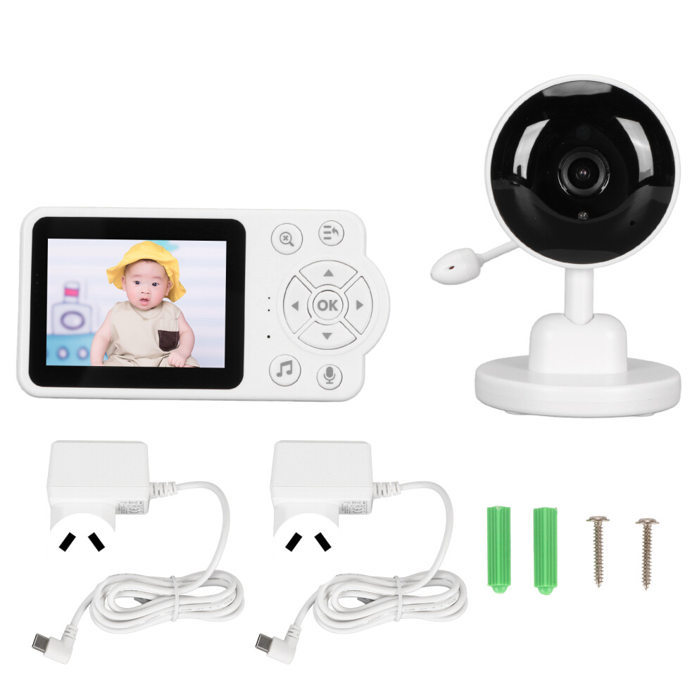 (EU Plug) 2.8inch Video Baby Monitor 2 Way Talk 2.4G WiFi Long Range AU Plug